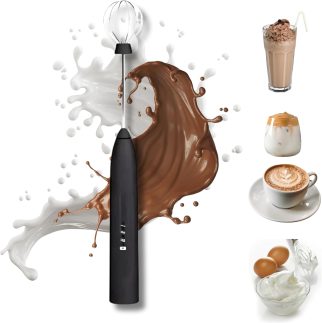 Misturador Bebidas Ovos Whey Mini Mixer Fuê Portátil Elétrico Recarregável (Preto)