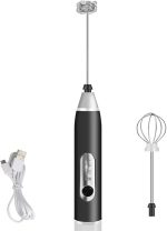 Misturador Elétrico Portátil Recarregável USB – Mini Mixer Fuê Elétrico Sem Fio para Café, Leite, Ovos e Bebidas | Mixer de Mão