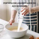 Mixer De Mão, Mini Processador De Alimentos 220V 200W, Lâminas De Aço Inox, 2 Velocidades, Desmontável e Fácil Limpeza, Whey e Outras Bebidas, Sumo De Fruta, Alimentos Complementares - Imagem 2