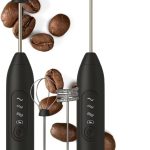 Mixer Elétrico Portátil Recarregável para Café e Bebidas, 3 Velocidades com 2 Batedores de Aço Inoxidável, Espumador de Leite, Batedeira para Ovos, USB Incluso