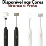 Mixer Elétrico Portátil Recarregável para Café e Bebidas, 3 Velocidades com 2 Batedores de Aço Inoxidável, Espumador de Leite, Batedeira para Ovos, USB Incluso - Imagem 2