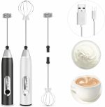 Mixer Elétrico Portátil USB Recarregável para Bebidas – Espumador de Leite em Aço Inox – Ideal para Cappuccino, Ovos, Shakes e Whey – Compacto, Prático e Fácil de Limpar