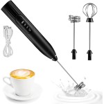 Mixer Misturador Batedor Portátil Sem Fio Para Misturar Líquido Mexer Ovo Recarregável Usb 2 em 1 (PRETO) - Imagem 2