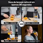 Mixer de Mão Portátil 8 Velocidades 800W Inox KOOKIN Multifuncional com Espremedor de Frutas e 3 Discos de Corte, Lâminas Aprimoradas em Aço Inox 304 - Prepara um Copo de Suco de Laranja em 30s - Imagem 2