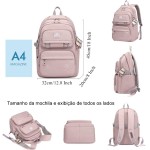 Mochila Feminina Bolsa Escolar Impermeável Para Notebook 15,6 Polegadas- Mochila Casual Grande de Nylon-Mochila para Viagem-VANOVA - Imagem 2