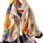NUWEERIR Lenço feminino 100% grande de seda de amoreira, longo de cetim, cachecol de designer de moda, cachecol leve