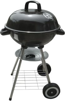 Nautika, Churrasqueira Americana Bafo Texas Com Tampa E Rodinha, Compacta, Grelha Cromada, Prateleira na Parte Inferior, Excelente para Camping, Viagens, Clubes E Uso Doméstico
