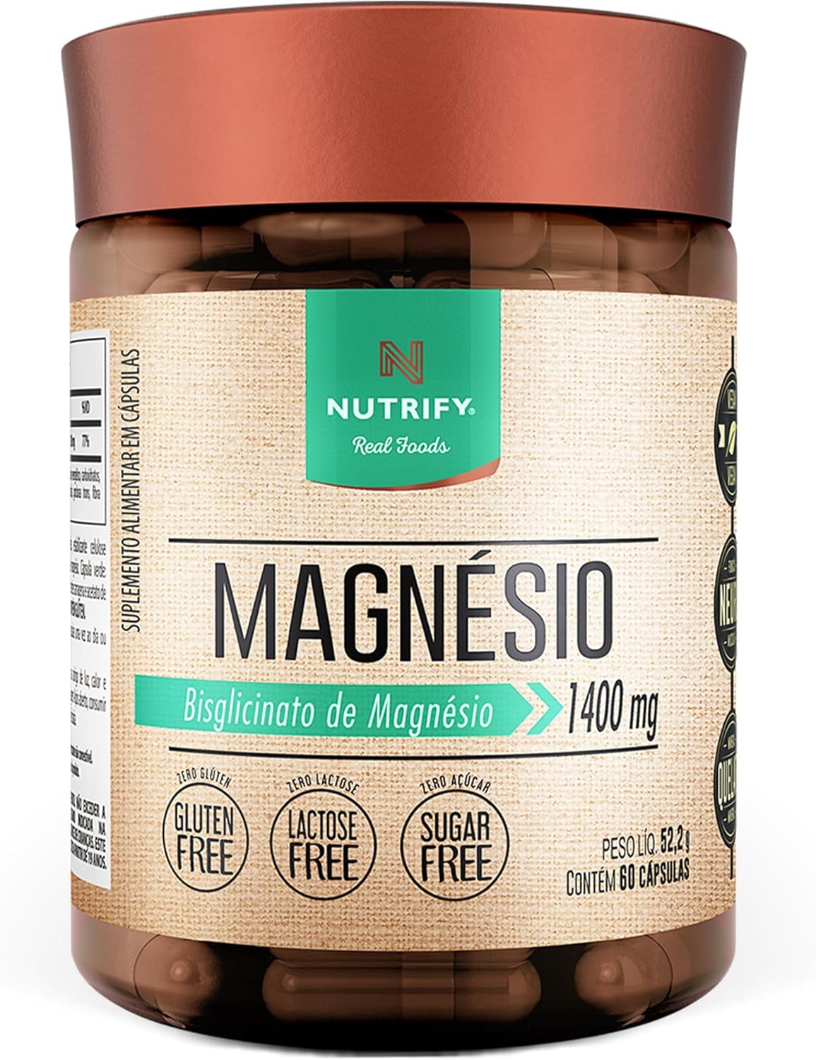 Nutrify-Magnesio-1400mg-Multivitaminico-Suplemento-Alimentar-de.jpg Nutrify - Magnésio 1400mg - Multivitamínico - Suplemento Alimentar de Máxima Absorção - Sem Glúten, Sem Lactose, Sem Açúcar - 60 Cápsulas
