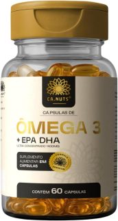 Ômega 3 1400mg Rico em EPA DHA Ultra Concentrado | Sem sabor residual | Ca.nuts 60 Cápsulas (1 Pote)