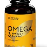 Ômega 3 Alta Concentração, Elemental Nutrition, Com EPA 720mg e DHA 480mg - 120 Softgels