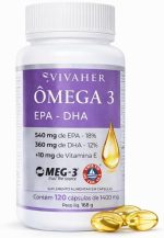 Omega 3 Epa - Dha + Vitamina E, 1400 Mg (120 Cápsulas) - Livre de metais pesados - Certificados MEG 3 e FOS - Vivaher