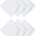PACGOTH Lenços femininos 100% algodão, lenços bordados femininos, lenço delicado de renda branca para casamentos, presente para ela
