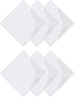 PACGOTH Lenços femininos 100% algodão, lenços bordados femininos, lenço delicado de renda branca para casamentos, presente para ela