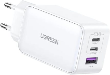QCYDOBRASIL Carregador de Parede 65W Portas 2 USB A + 1 Porta USB Tipo C Compatível com MacBook iPhone Samsung Xiaomi Laptops e Mais