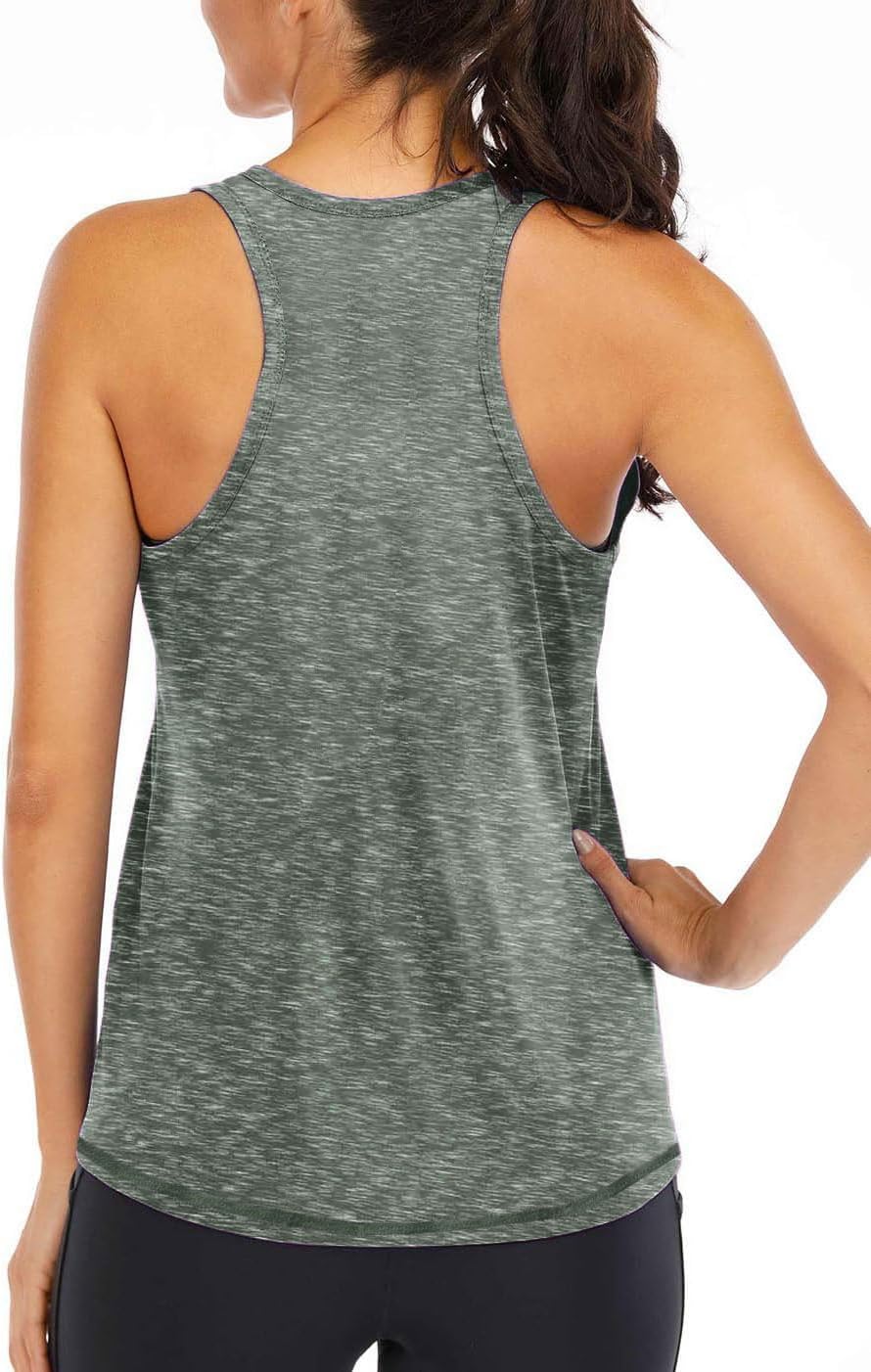 Regata-feminina-sem-mangas-para-treino-ajuste-solto-secagem-rapida.jpg Regata feminina sem mangas para treino, ajuste solto, secagem rápida, ioga, costas nadadoras, camiseta de corrida