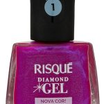 Risqué Esmalte Diamond Gel Licor de Cranberry Metálico 9,5ml