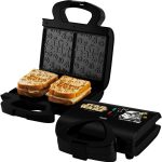 Sanduicheira Elétrica Mallory Star Wars Empire Plates – Superfície Antiaderente, Luzes LED, Alça com Toque Frio, Trava de Segurança - 127V