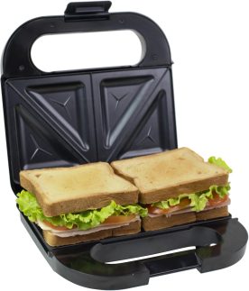 Sanduicheira Elétrica Mallory Supreme Toast – Compacta, Placas Antiaderentes, Faz 2 Pães, Cortes Precisos, Luzes LED e Alça com Trava - 220V