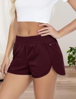 Short feminino de treino elástico de secagem rápida para academia, ioga, cintura média, bolsos ocultos, leve