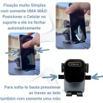 Suporte Celular para Carro, 360°, Antivibração, Antiqueda, Fixação Firme no Vidro e Painel Veicular Automotivo Universal, Compativel com todos os Celulares Apple iPhone Samsung Galaxy - Premium - Imagem 2