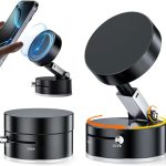 Suporte Magnético Universal com Ventosa a Vácuo 360º Dobrável para Celular, Portátil para Carro, Mesa e Parede (PRETO)