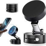 Suporte Magnético para Celular Portátil Dobrável - Suporte de Celular ajustável para Carro, Mesa, Espelho - Suporte Magnético Dupla Face - Shop100 (Preto)