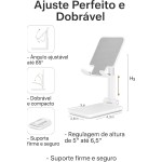 Suporte Para Celular e Tablet Mesa Universal Dobrável Ajustável Base Antiderrapante Ideal para Videochamadas Filmes Home Office e Viagens Premium - Imagem 2
