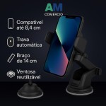 Suporte Veicular para Celular – Ventosa Ultra Forte, Rotação 360° e Antivibração, Ideal para GPS, Waze e Motoristas de App - Imagem 2