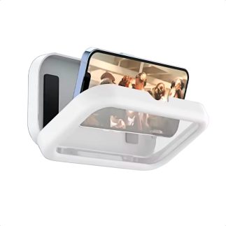 Suporte de celular para chuveiro a prova de água giratório 480° com tela sensível ao toque, acessórios de banheiro com suporte de montagem do telefone para parede e na banheira (Branco)