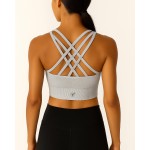 Sutiã esportivo feminino de alto impacto, cruzado nas costas, acolchoado, para treino, fitness, esportes e ioga - Imagem 2