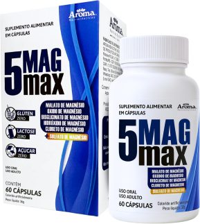 Tetra Magnésio 5 Tipos De Magnésio 600mg Premium 60 Cápsulas Sem Sabor