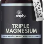 Tri Magnésio Malato Taurato Bisglicinato 600 mg 60 Cápsulas Triple Magnesium Premium Alta Concentração Capfy. Nutrition