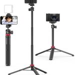 ULANZI MT-44 Tripé para Celular Extensível, 150cm com Clip 2 em 1 e Cabeça Esférica 360° para iPhone/Sony/Canon/DJI Osmo Action, Tripé de Viagem Leve