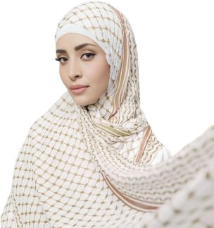 URGARMENT Lenço palestino Keffiyeh Shemagh Hijab, chapéu árabe muçulmano Kuffiyeh