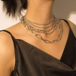 YERTTER Dainty Unique Punk Layering Chain Choker Necklace Boho Jewelry Set Layered Statement Chunky Chain Necklace for Women Manoho Charms Necklaces Jewelry - Imagem 2