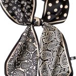 kcctoo Lenço longo de seda de 150 cm feminino moda quadrada lenço de cetim para saco lenços de cabelo presente 150 x 15 cm