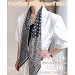 kcctoo Lenço longo de seda de 150 cm feminino moda quadrada lenço de cetim para saco lenços de cabelo presente 150 x 15 cm - Imagem 2