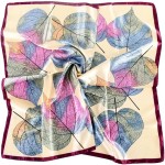 upeilxd Feminino Peças De Lenços Seda, Lenço Cetim Para Cabelo, 35" Grande, Quadrado, Bandana, Pescoço, Xale, Cabeça Dormir (Bege/Vermelho/Roxo/Cinza) - Imagem 2