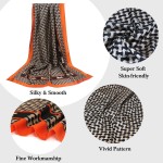 vimate Cachecol 100% grande com sensação de seda - Lenço feminino leve de seda longo protetor solar xale cachecol de pescoço embalado para presente - Imagem 2