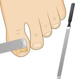 1 conjunto de lixa longa de cabo preto de 13 cm, lixas de unhas de aço inoxidável, fita dupla face, ferramenta multifuncional para aparar unhas