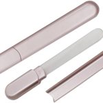 1 lixa de unha de vidro premium, portátil com estojo, cristal diamante salão melhor protetor de unhas de beleza para unhas de acrílico, ferramentas de manicure, ideia de presente para mulheres, rosa