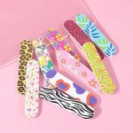 10 peças de limas de unha, tiras de EVA impressas dupla face, lixas de polimento de unha, ferramenta de manicure para casa para unhas de acrílico e naturais