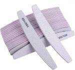 10 peças de lixa de unha, gramatura 100/180, bloco de lixa de unha meia lua para esmalte de gel, extensão de unhas, ferramenta de manicure em gel