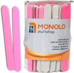 100 Lixas Unha Mini Descartáveis Manicure Pedicure 8 Cm Salão Profissional Beleza Cutícula Unha Podóloga Brinde Mimo Outubro Rosa Eventos Marca Monolo Multishop (Rosa, unidade, 100, Grão 100/180)
