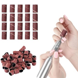 100 peças, broca de unha, portátil, ferramenta de polimento de lixa de unha, conjunto de pedicure para salão de beleza, manicure e pedicure, vinho tinto