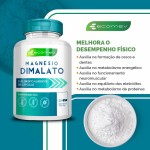 1Un Magnesio Dimalato 100% Puro 120Cáps Importado Maxima Absorção Ecomev - Imagem 3