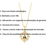 Colar Gargantilha Com Pingente E Imagem De Nossa Senhora Aparecida Banhado Ouro 18 K - Imagem 3