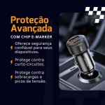 Carregador Veicular Toocki Dual Port 50w com Carregamento Rápido QC3.0 + PD - Preto - Imagem 3