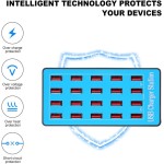 Carregador Inteligente USB com 20 Portas Adaptador de Energia de Compatibilidade Universal Estação de Carregamento para Família e Uso de Escritório POPQ - Imagem 4