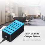 Carregador Inteligente USB com 20 Portas Adaptador de Energia de Compatibilidade Universal Estação de Carregamento para Família e Uso de Escritório POPQ - Imagem 7